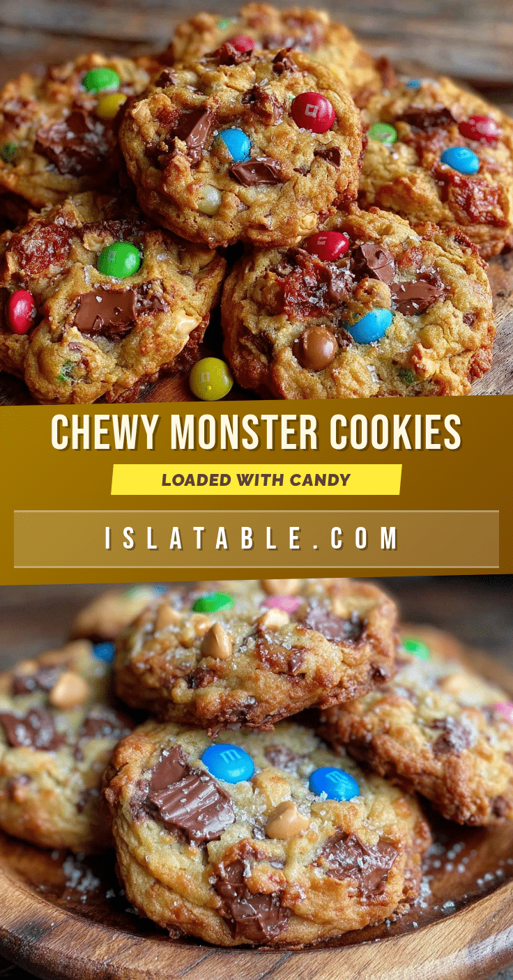 chewy monster cookies loaded with candy recipe
