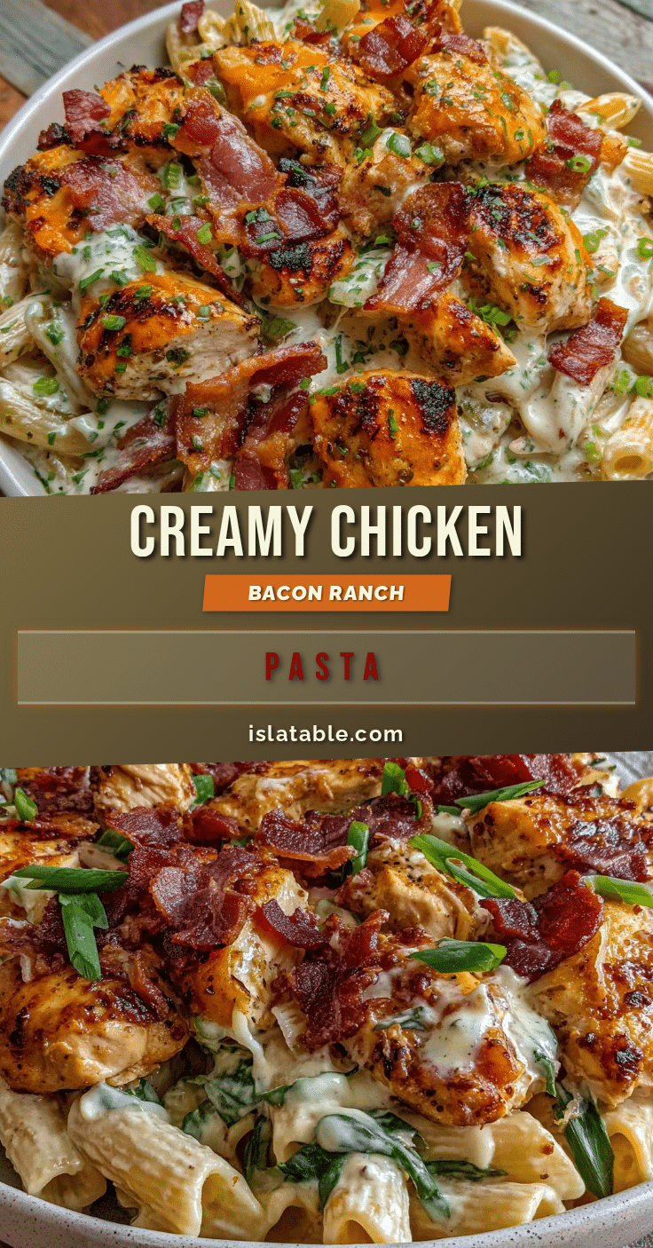 creamy chicken bacon ranch pasta recipe
