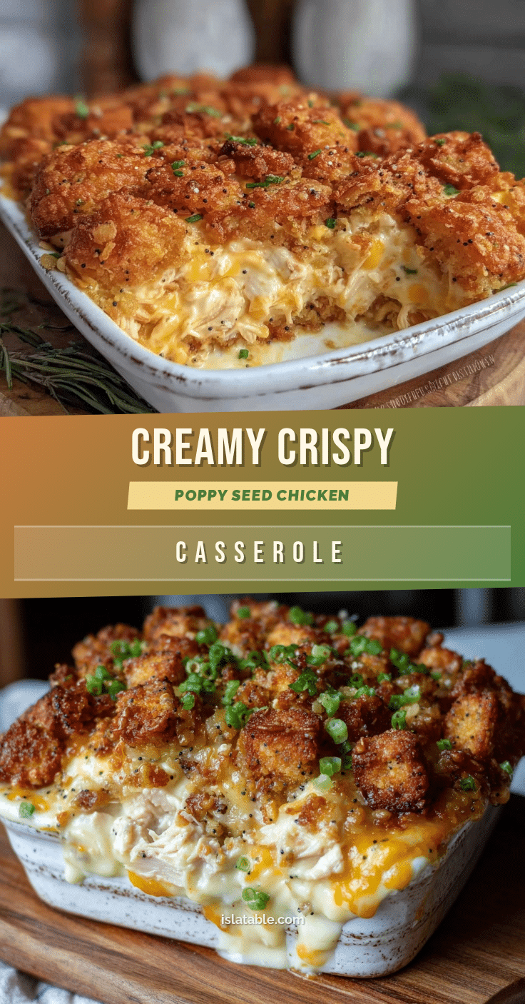 Creamy Crispy Poppy Seed Chicken Casserole recipe