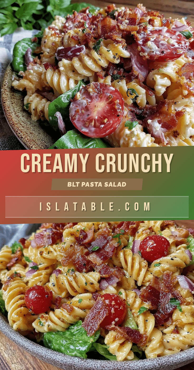 creamy crunchy BLT pasta salad recipe
