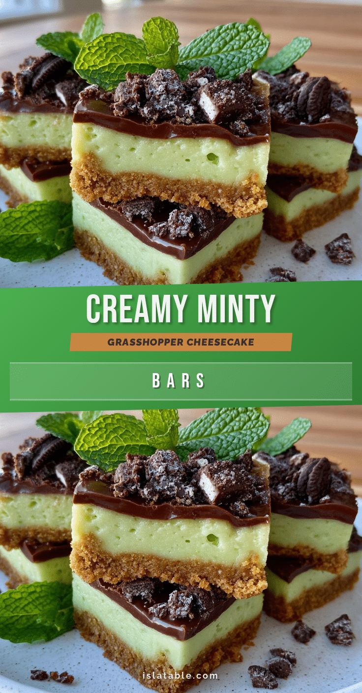 creamy grasshopper cheesecake bars recipe