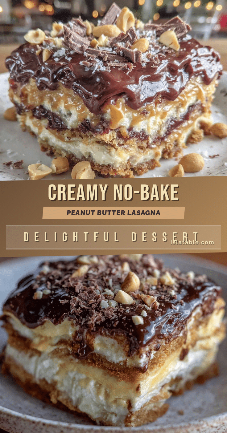 creamy peanut butter lasagna no bake dessert recipe