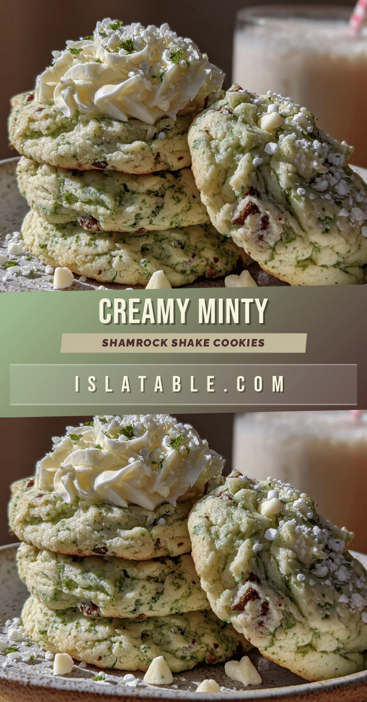 Creamy Shamrock Shake Cookies recipe