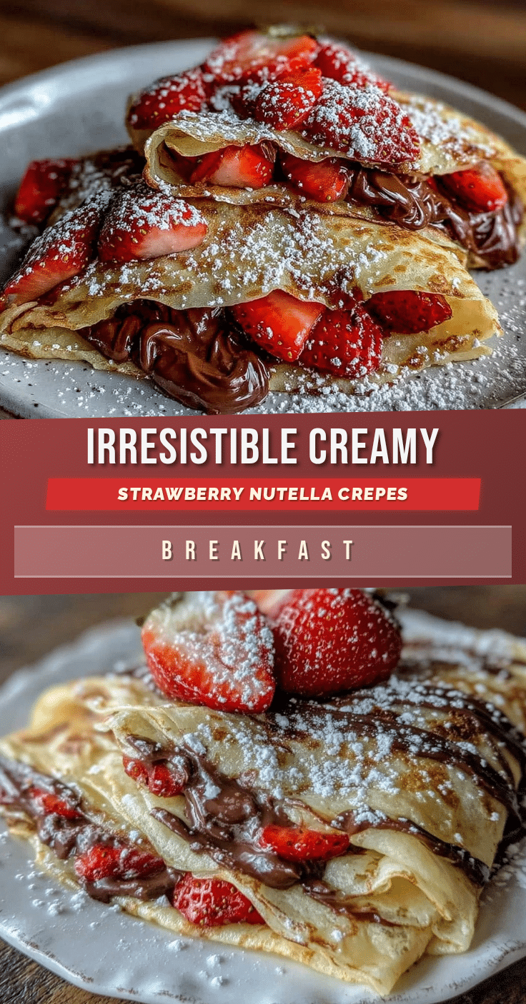 creamy strawberry Nutella crepes recipe