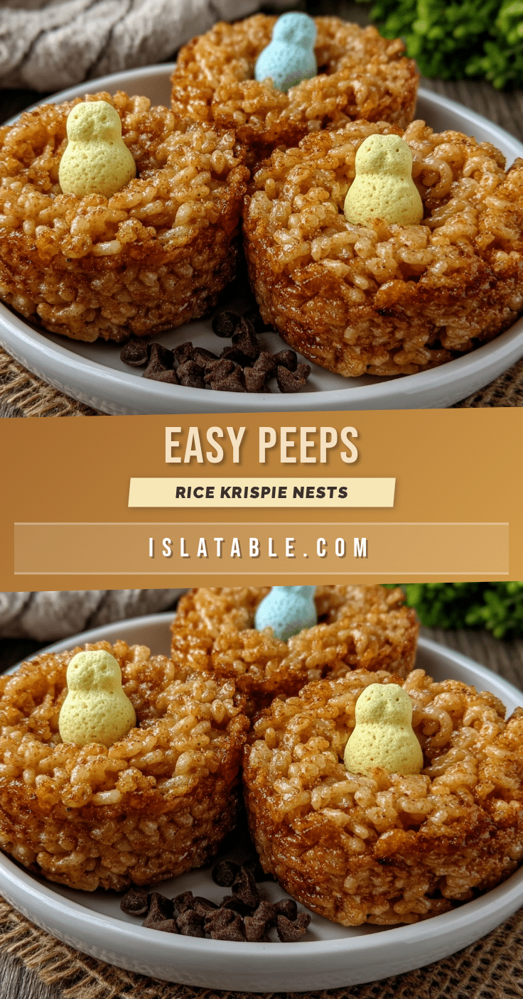 Easy Peeps Rice Krispie Nests recipe