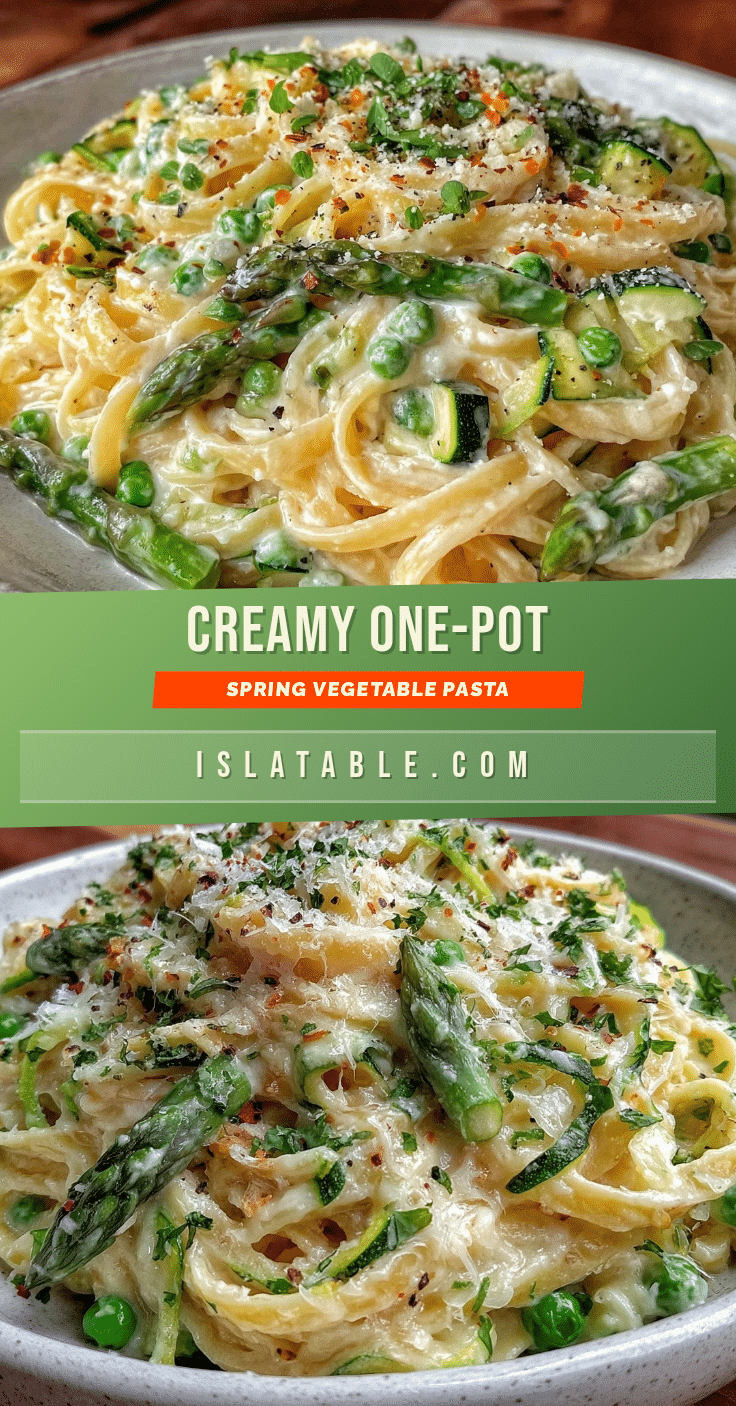 creamy one-pot spring vegetable pasta recipe