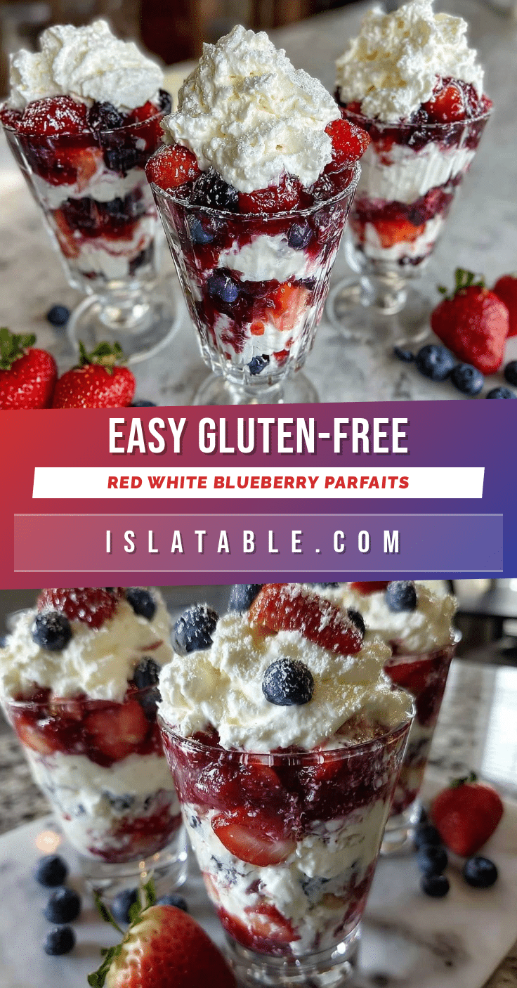 gluten-free red white blueberry parfaits recipe