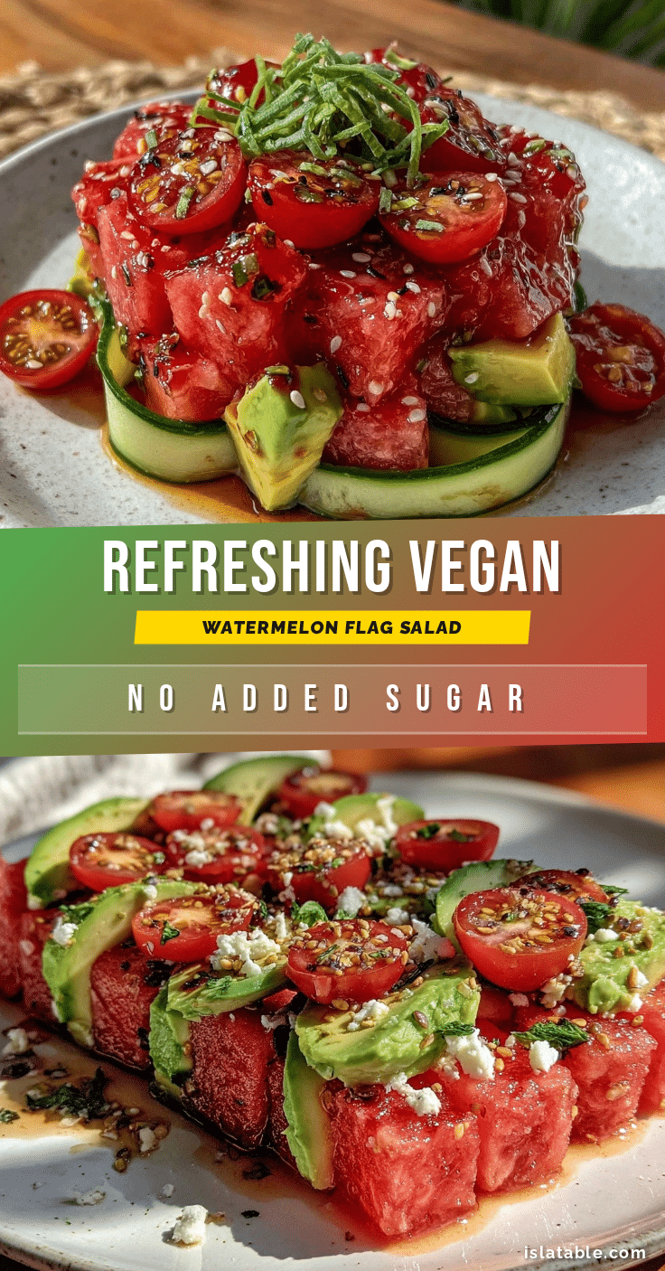 vegan watermelon flag salad recipe
