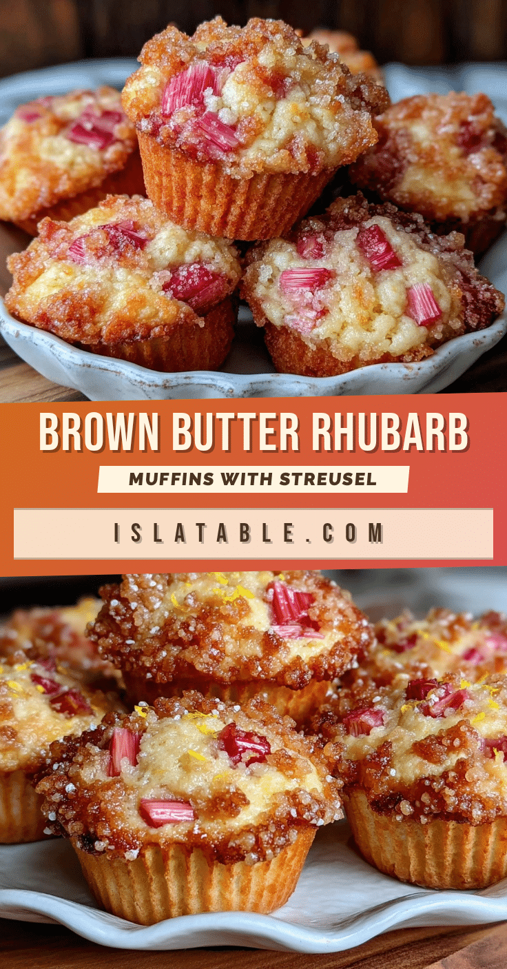 brown butter rhubarb muffins recipe