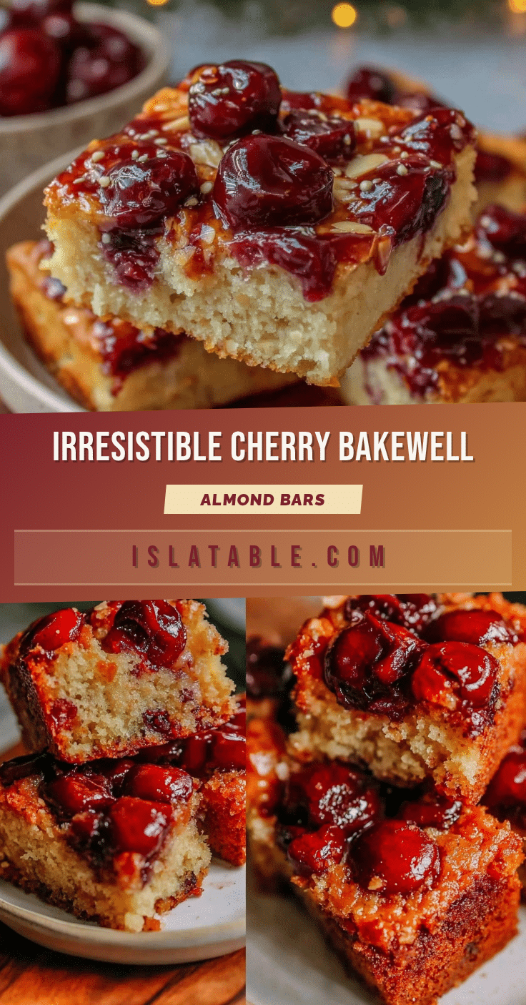 cherry bakewell traybake bars recipe
