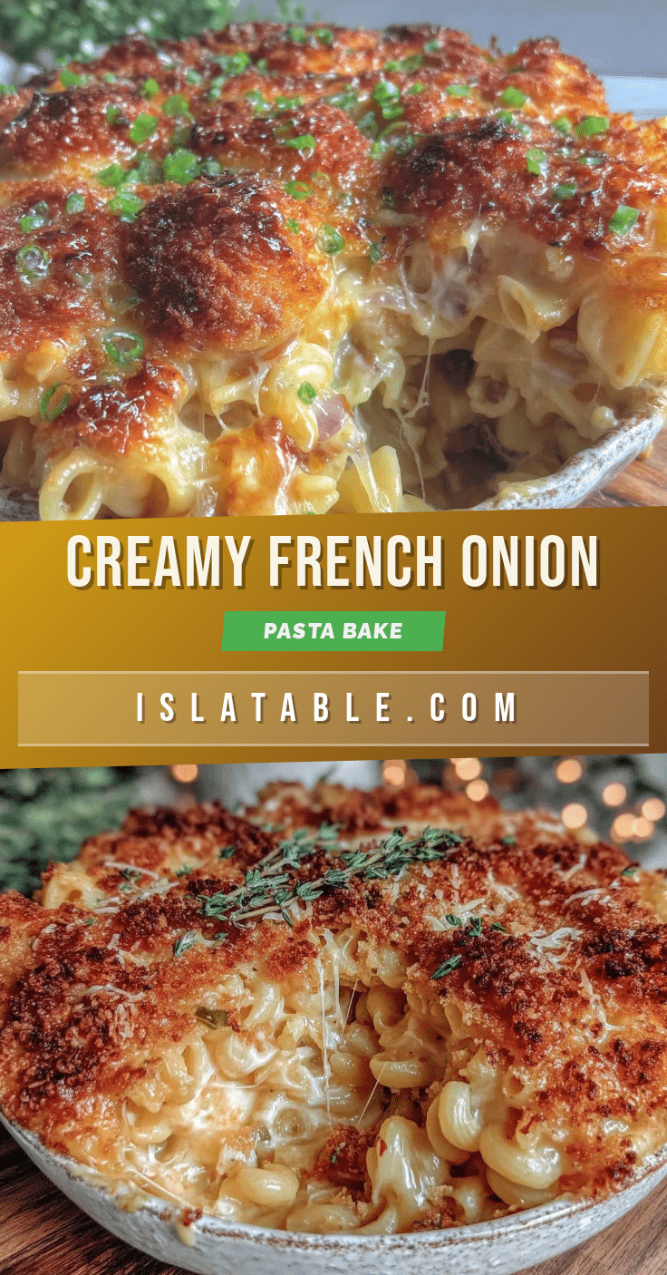 Cozy French Onion Pasta Bake recipe