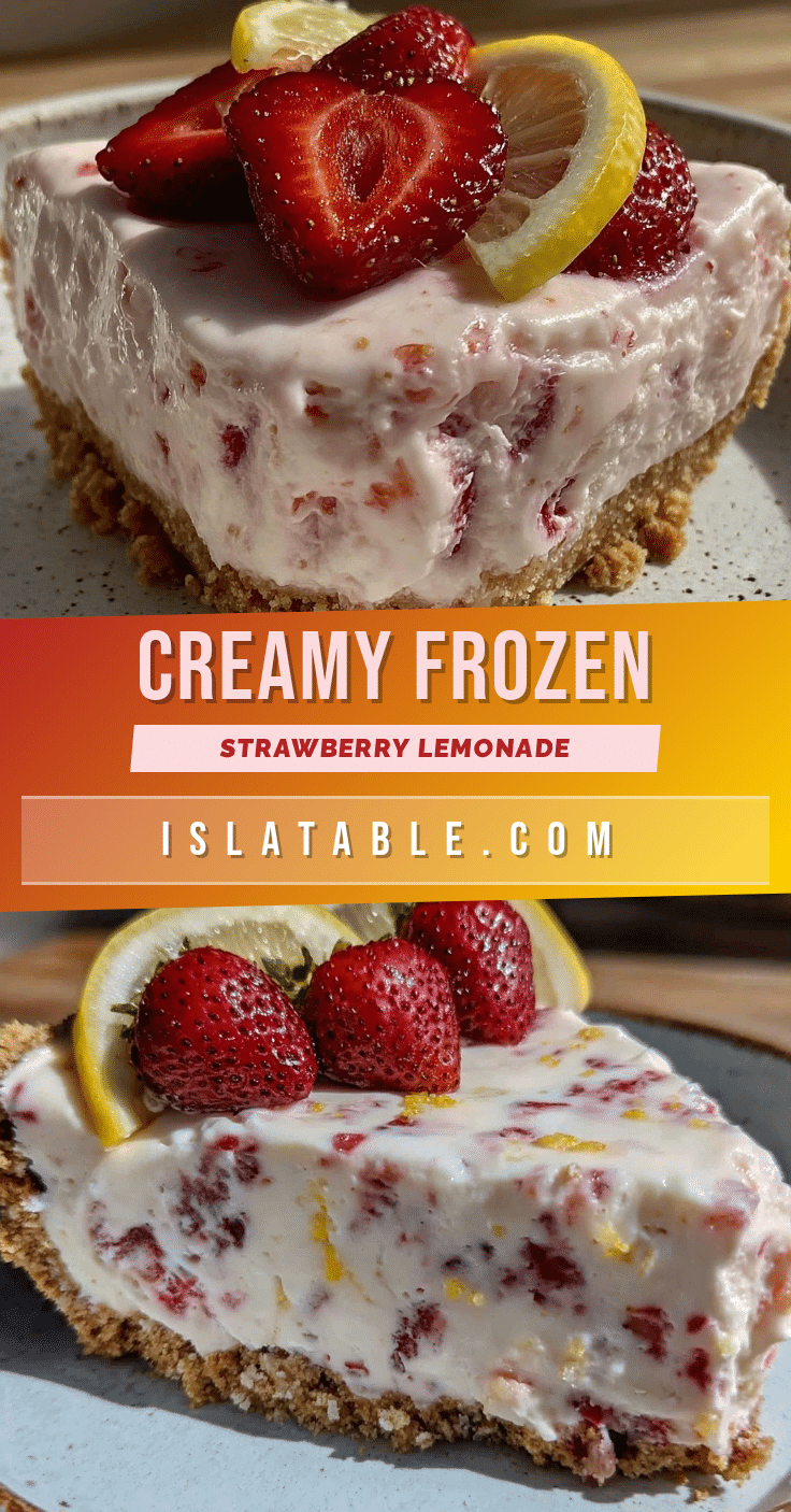creamy frozen strawberry lemonade icebox pie recipe