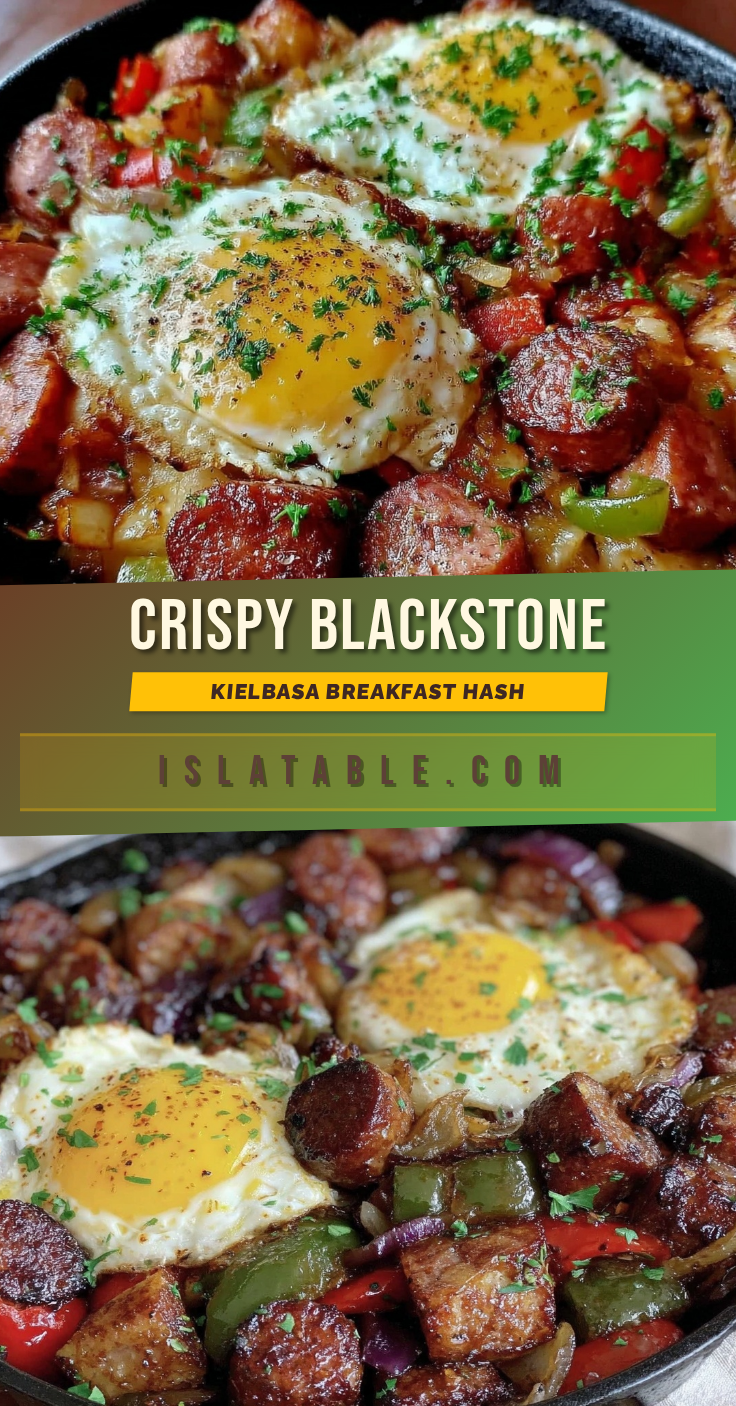 crispy blackstone kielbasa breakfast hash recipe