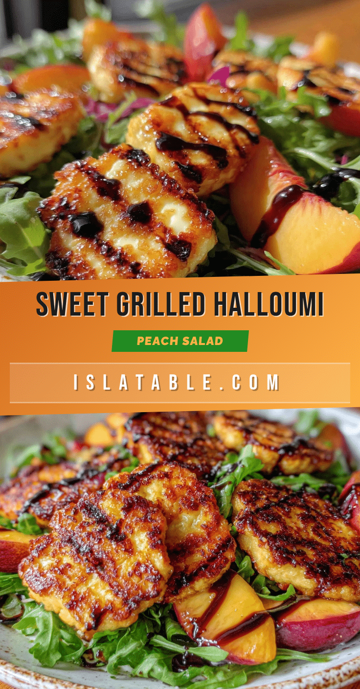 fresh grilled halloumi and peach salad recipe