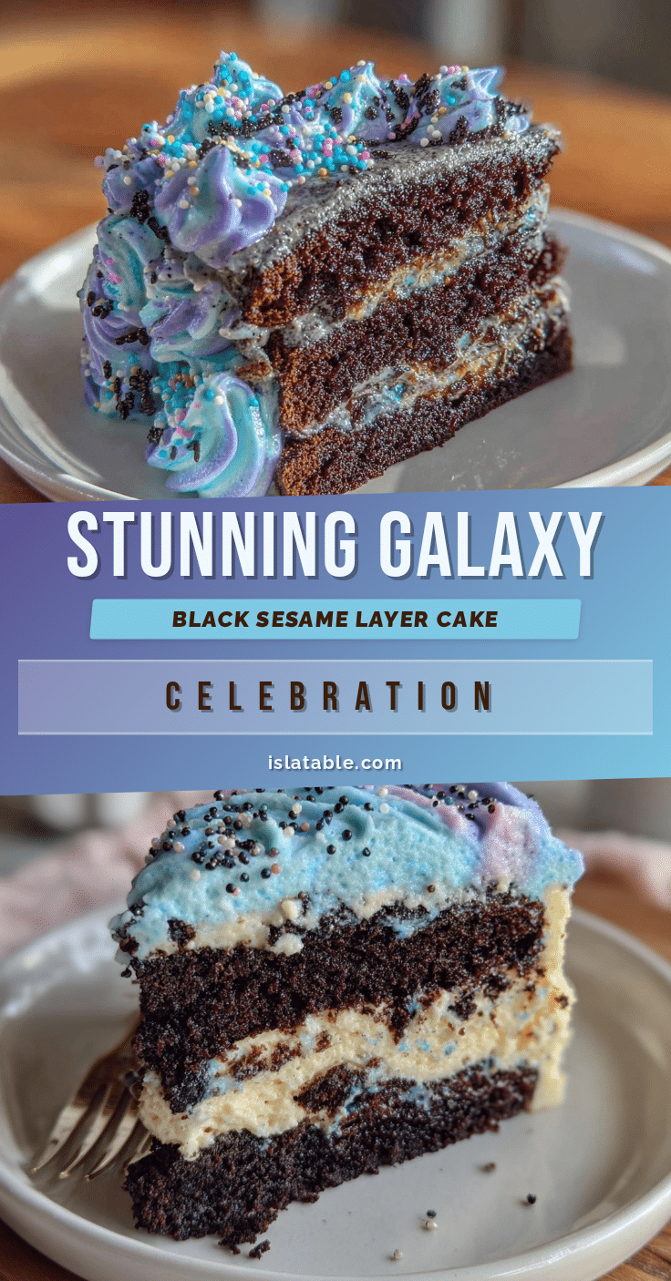 galaxy black sesame layer cake recipe