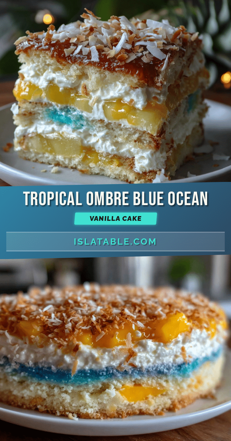 luau ombre blue ocean vanilla cake recipe
