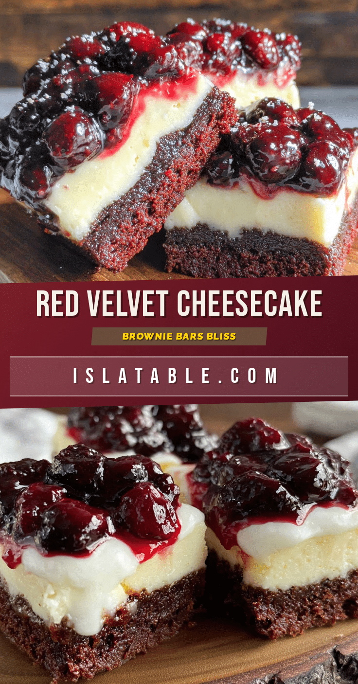 red velvet cheesecake brownie bars recipe