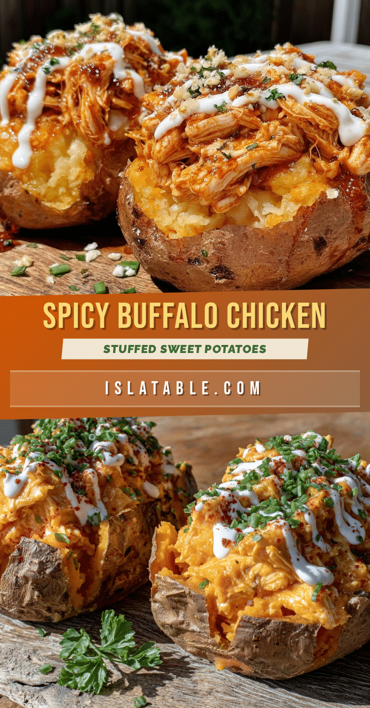buffalo chicken stuffed sweet potatoes recipe