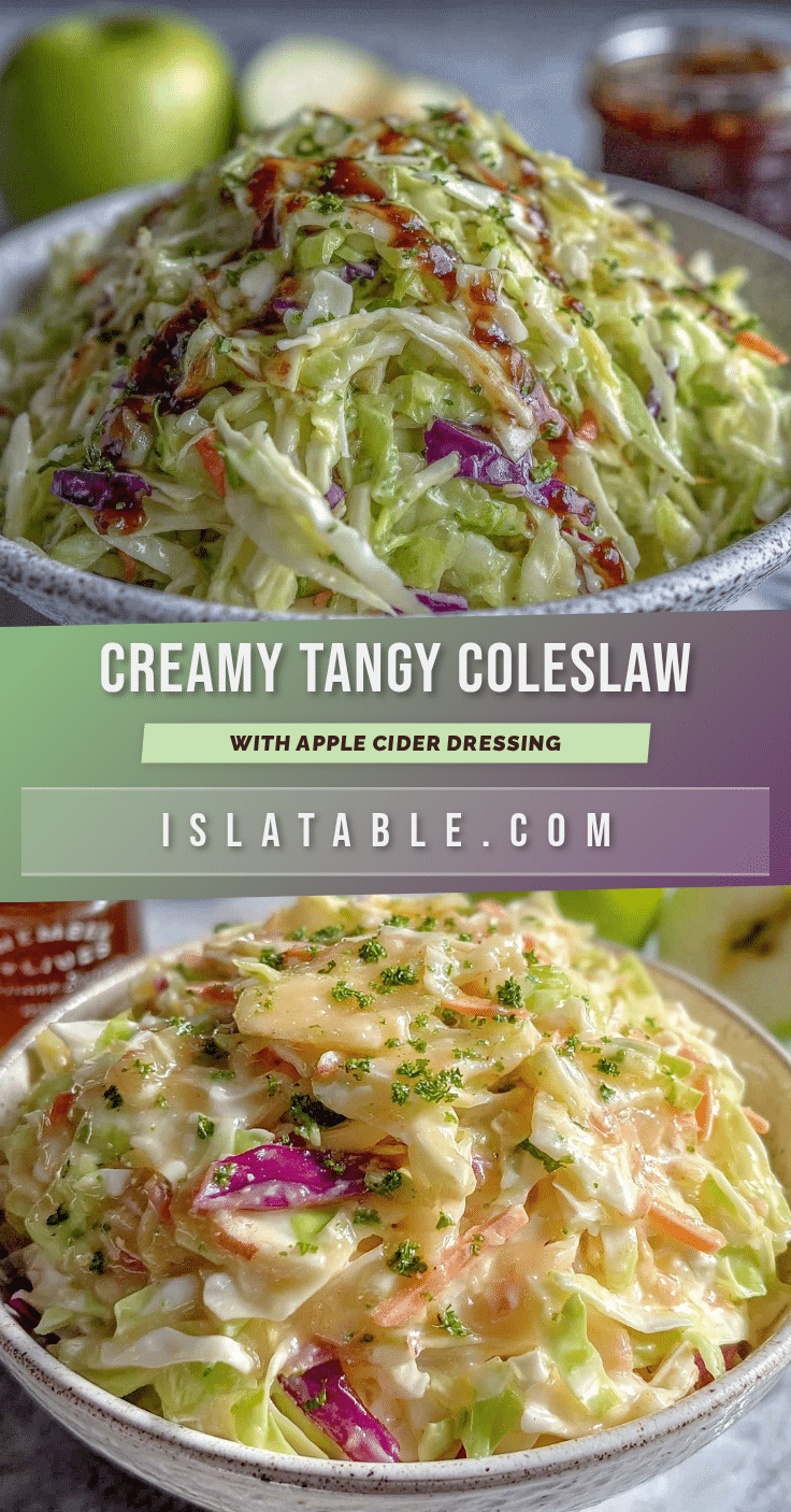 creamy coleslaw with tangy apple cider vinegar dressing recipe