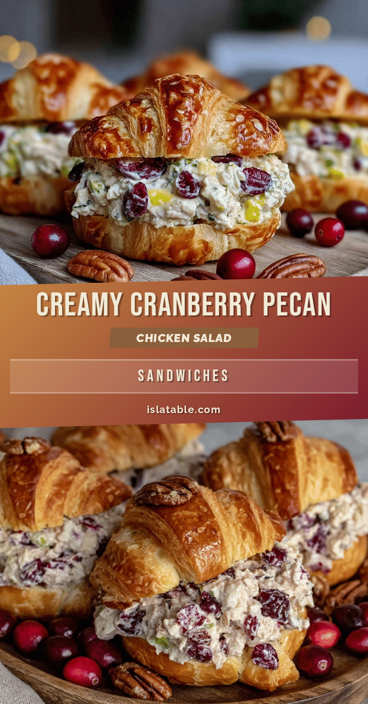 creamy cranberry pecan chicken salad croissant sandwiches recipe