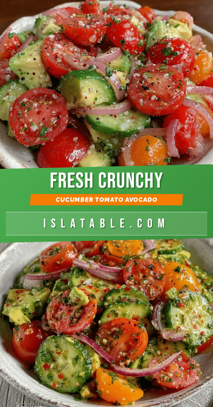 fresh cucumber tomato avocado salad recipe