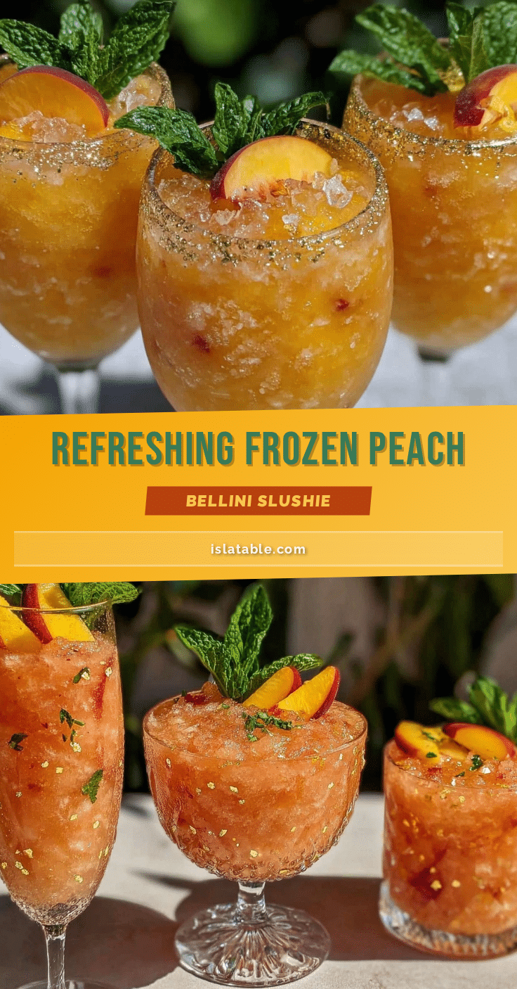 frozen peach bellini slushie recipe
