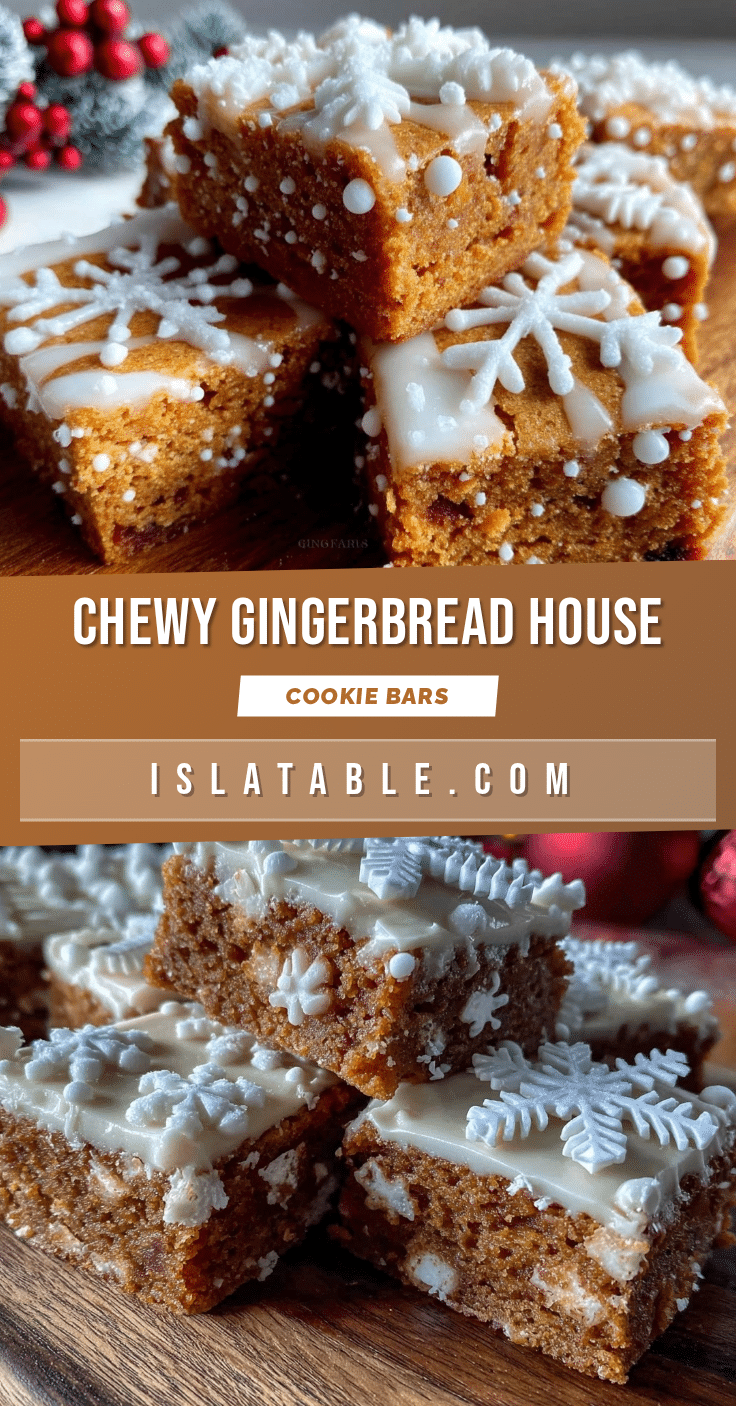 gingerbread house cookie bars recipe