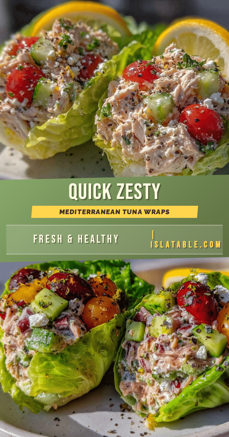 Mediterranean Tuna Salad Lettuce Wraps recipe