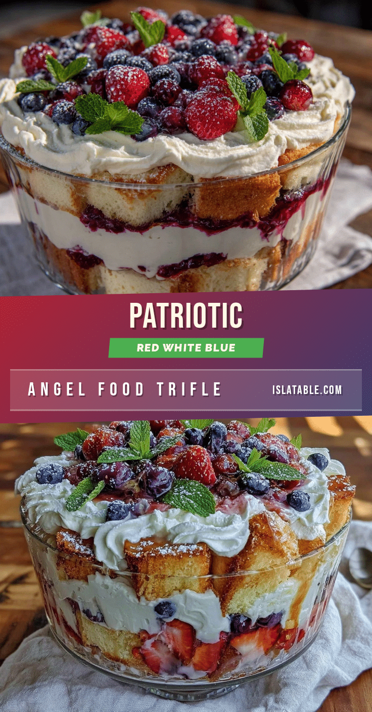 red white and blue angel food cake trifle recipe