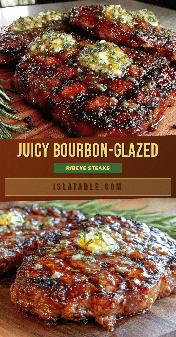 bourbon-glazed ribeye steaks recipe