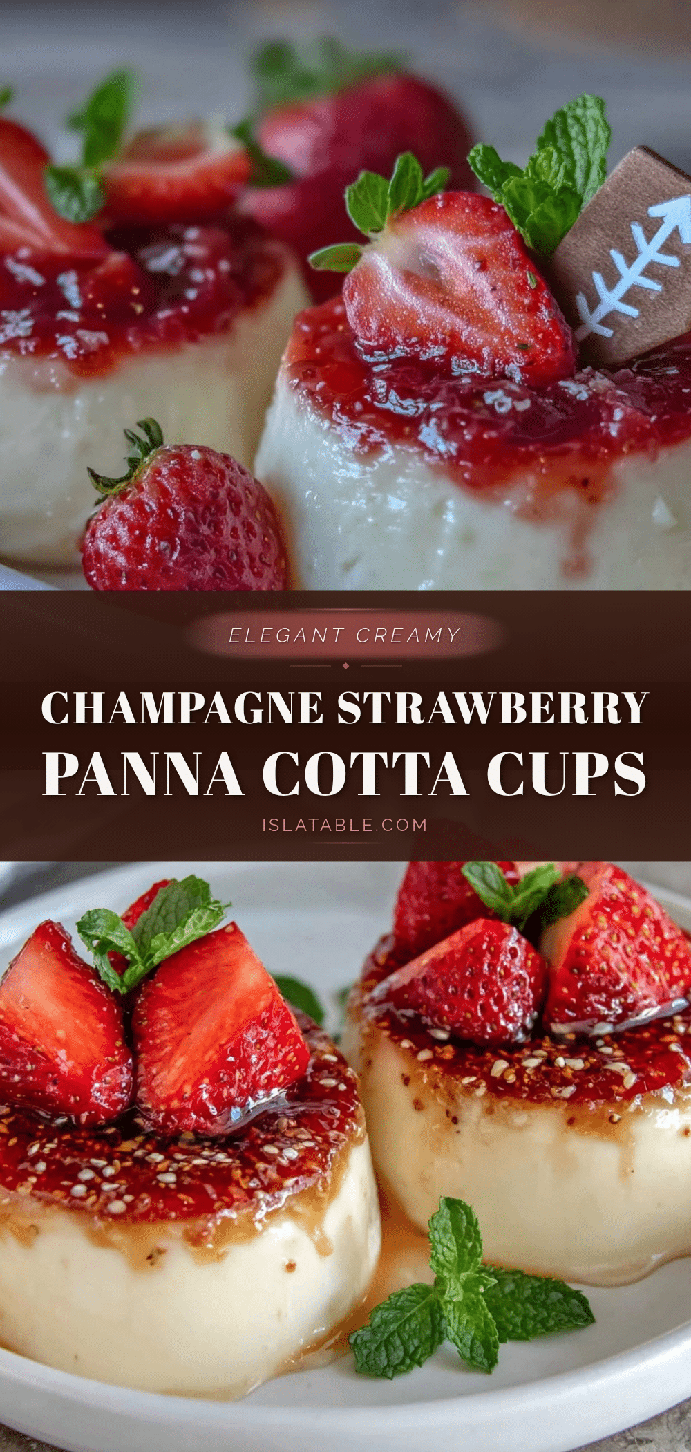 champagne strawberry panna cotta cups recipe