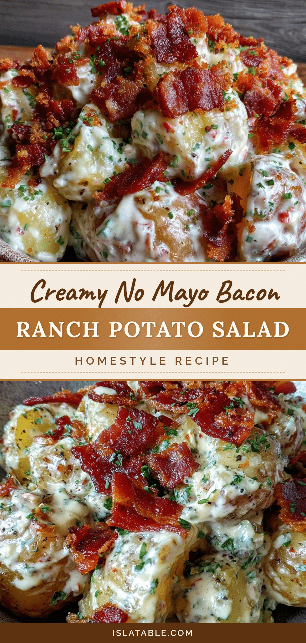 creamy bacon ranch potato salad without mayo recipe
