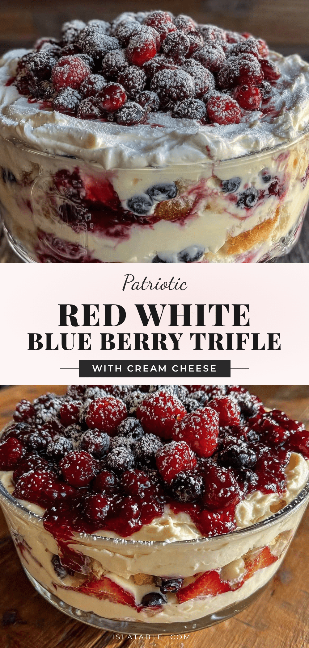 creamy red white and blue berry trifle recipe