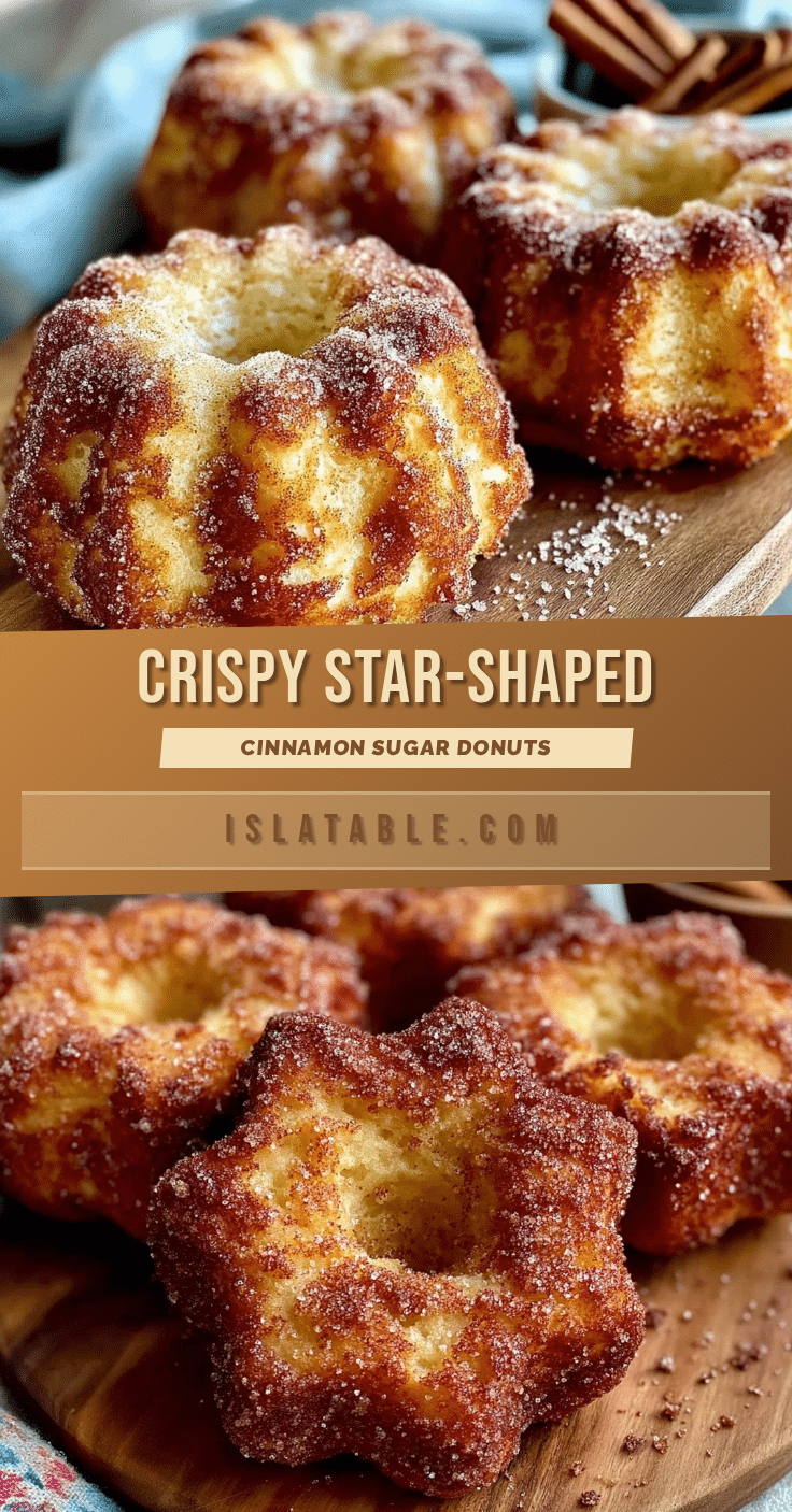 crispy star-shaped cinnamon sugar donuts recipe