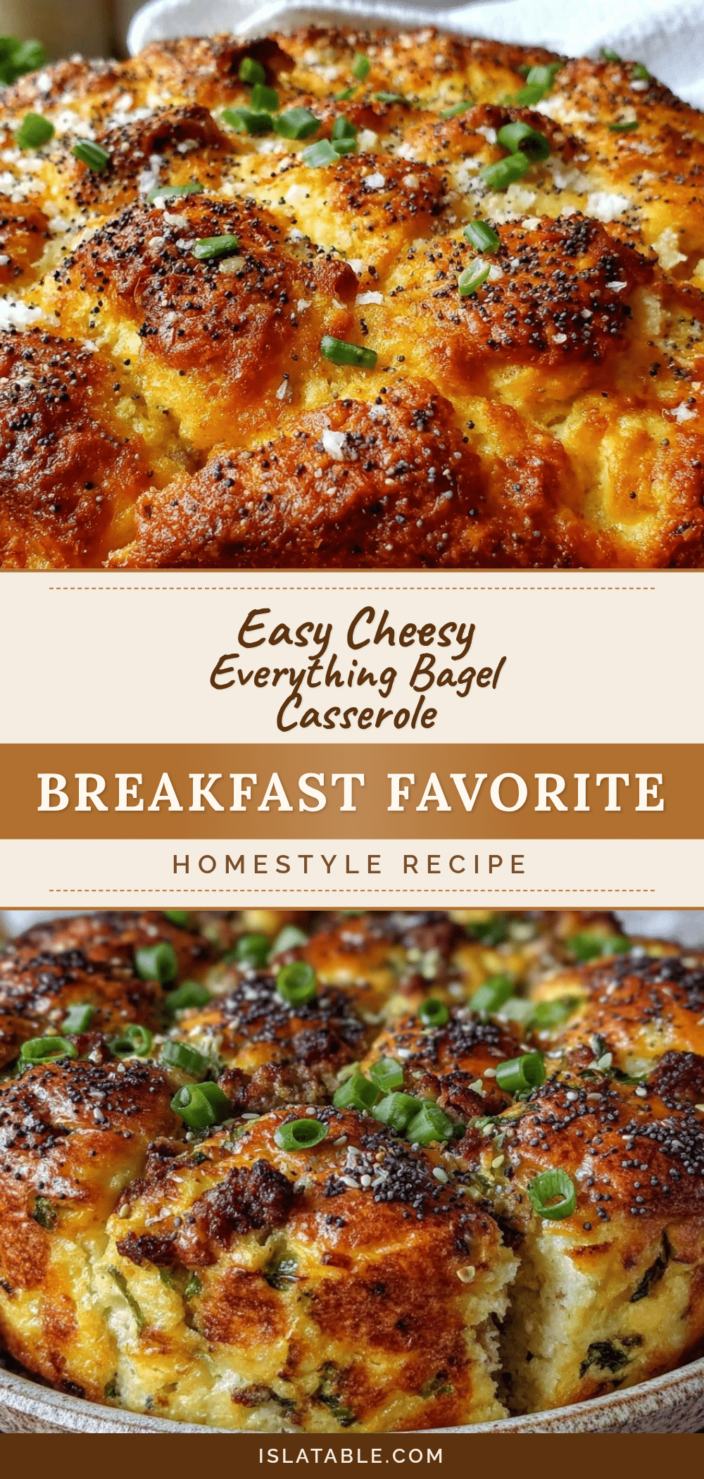 Easy Cheesy Everything Bagel Breakfast Casserole recipe