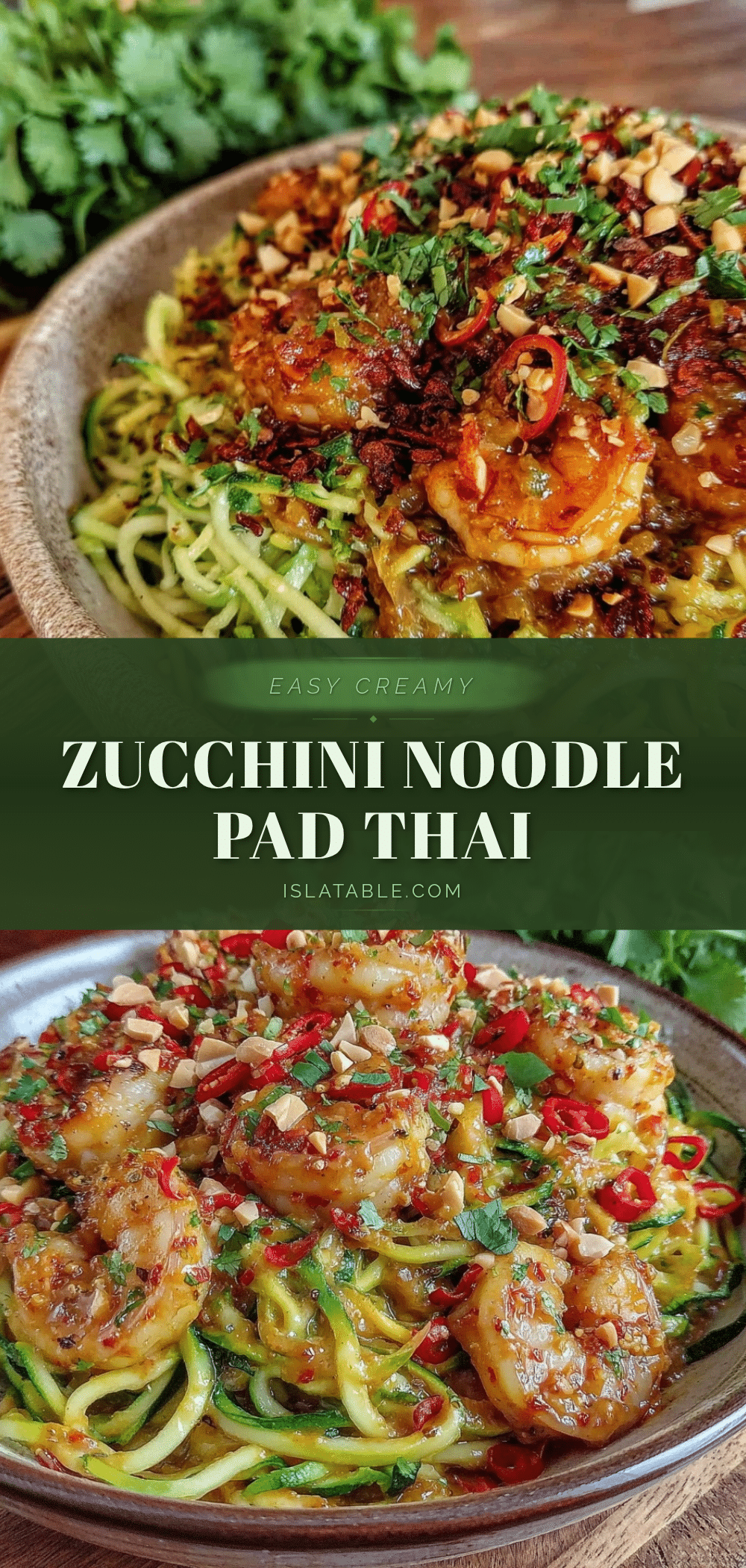 Easy Creamy Zucchini Noodle Pad Thai recipe
