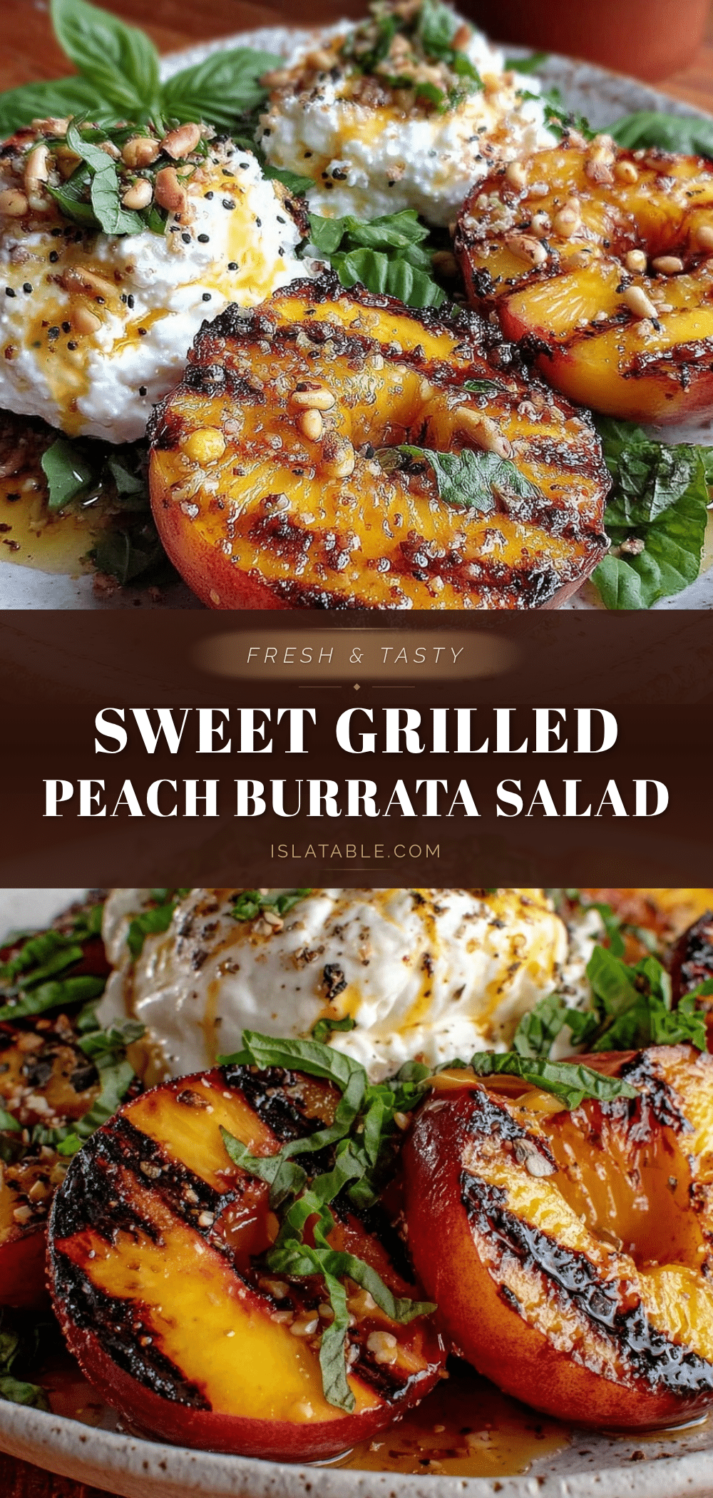 fresh grilled peach and burrata salad recipe