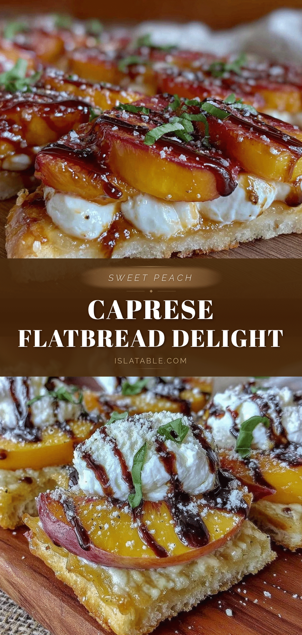 fresh peach caprese flatbread recipe
