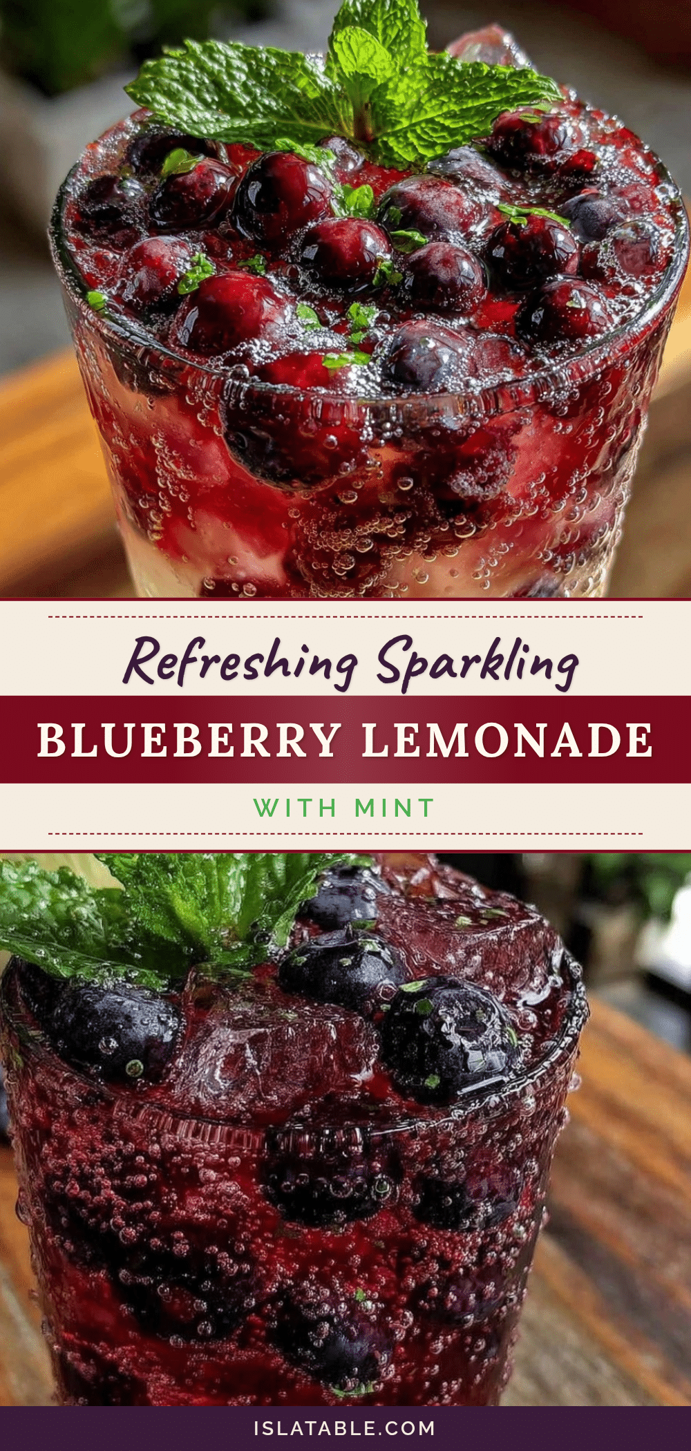 fresh sparkling blueberry lemonade with mint recipe