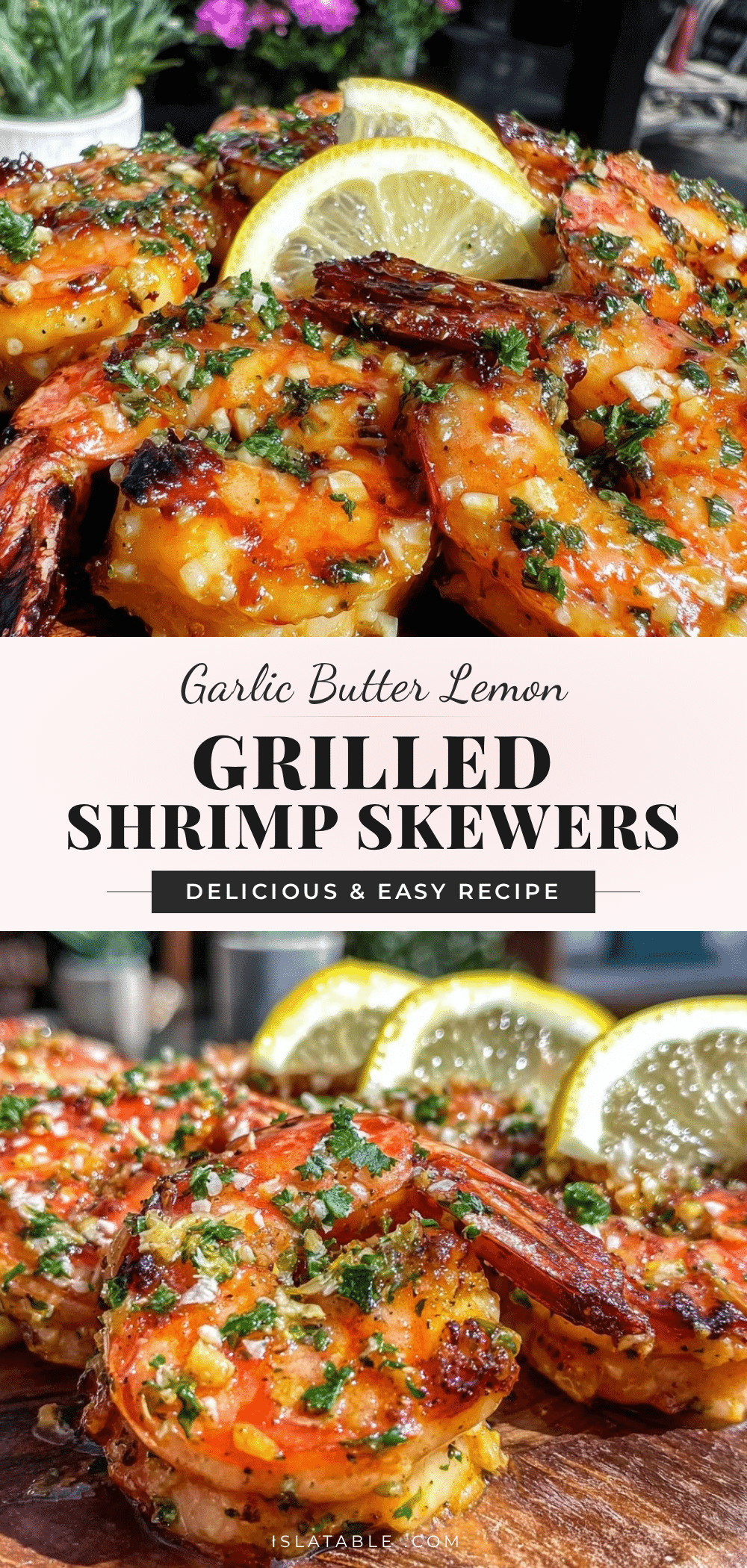 garlic butter grilled shrimp skewers recipe