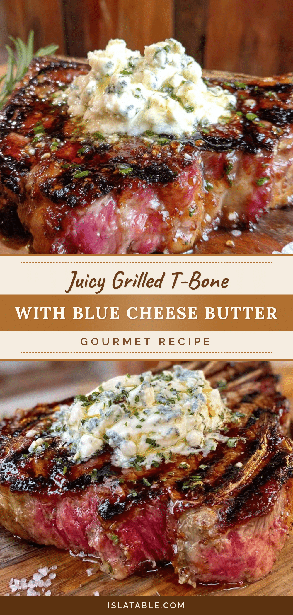 grilled t-bone steak with blue cheese butter recipe