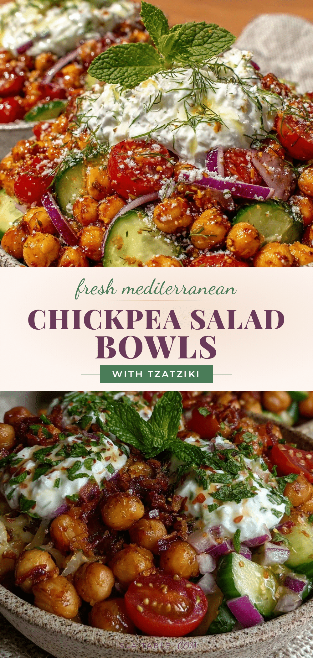Mediterranean chickpea salad bowl recipe