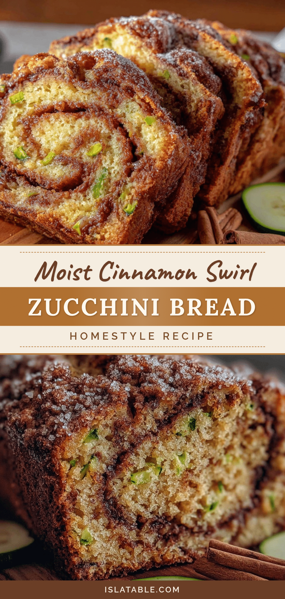 moist cinnamon swirl zucchini bread recipe