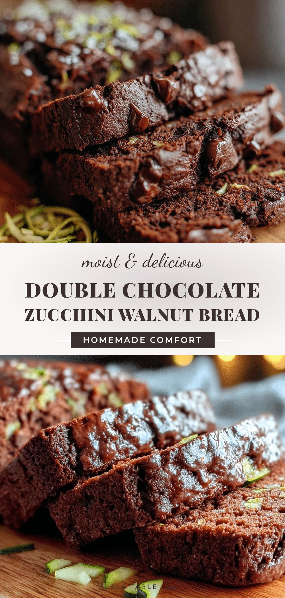 moist double chocolate zucchini walnut bread recipe
