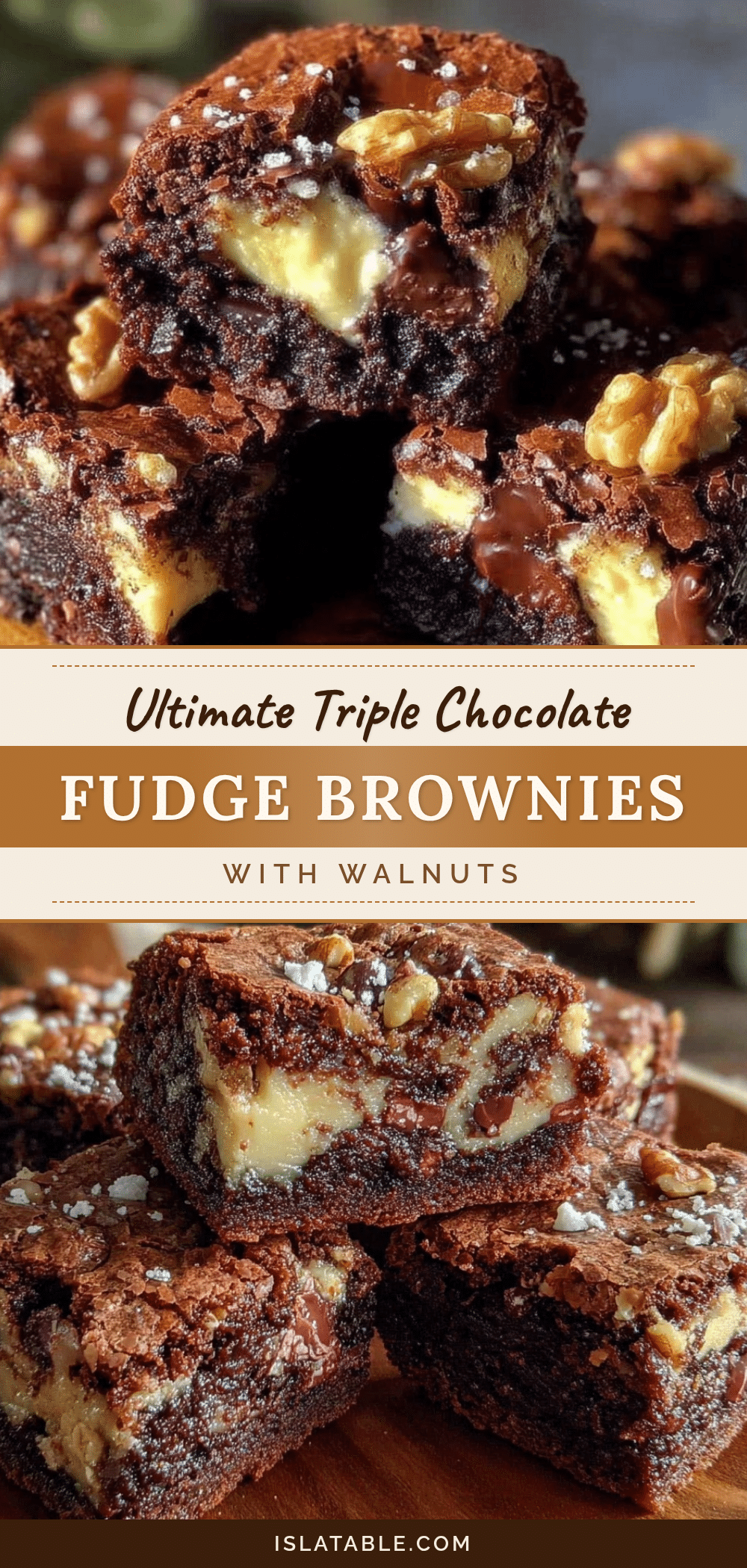 triple chocolate fudge brownies recipe