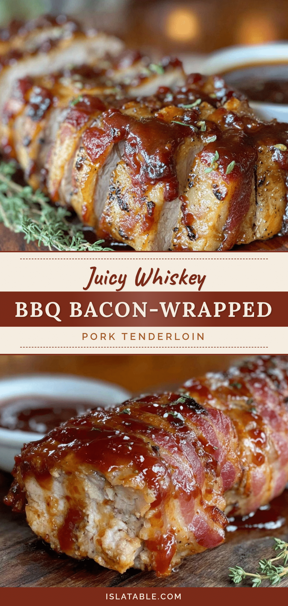 whiskey bbq bacon-wrapped pork tenderloin recipe
