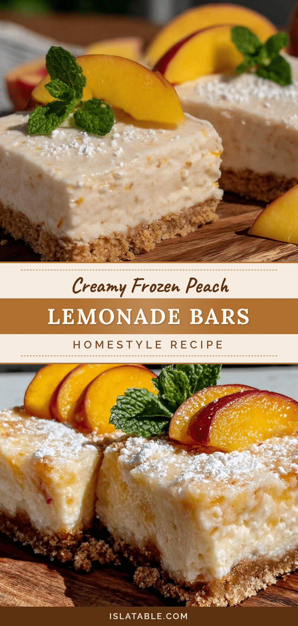creamy frozen peach lemonade bars recipe