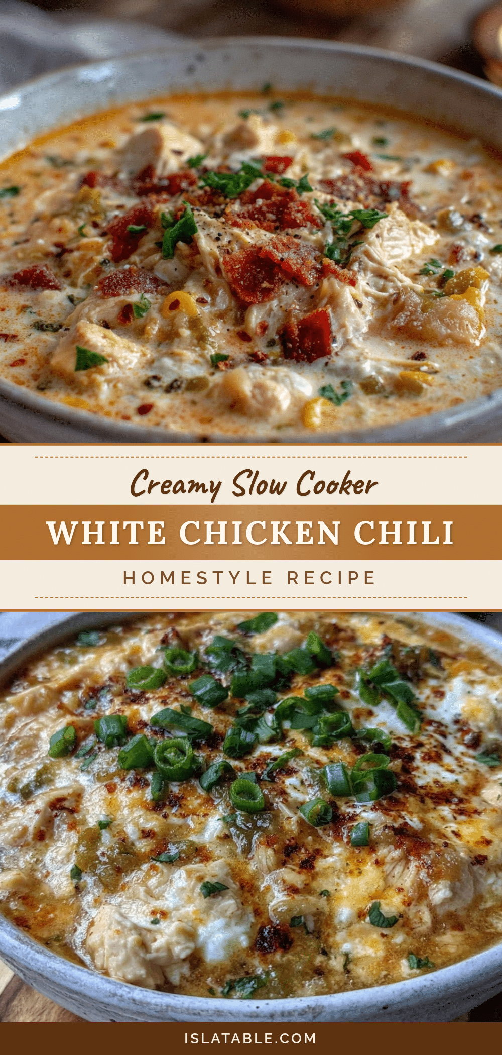 creamy slow cooker white chicken chili recipe