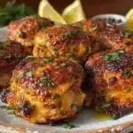crispy parmesan crusted chicken thighs - featured image