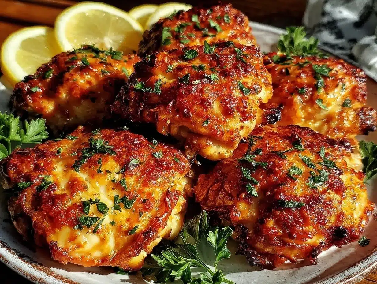 crispy parmesan crusted chicken thighs preparation steps